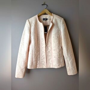 Karl Lagerfeld Pink Jacquard Zipped Fitted Blazer 4 NWT